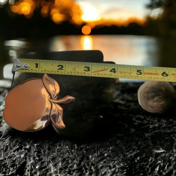 Older Style Copper Apple Pendant With Unique Pattern - Picture 5 of 7